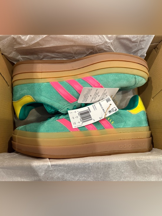 adidas Shoes - Adidas – Gazelle Bold Platform Sneakers (Green/Pink/Sulfur) – Women's 8